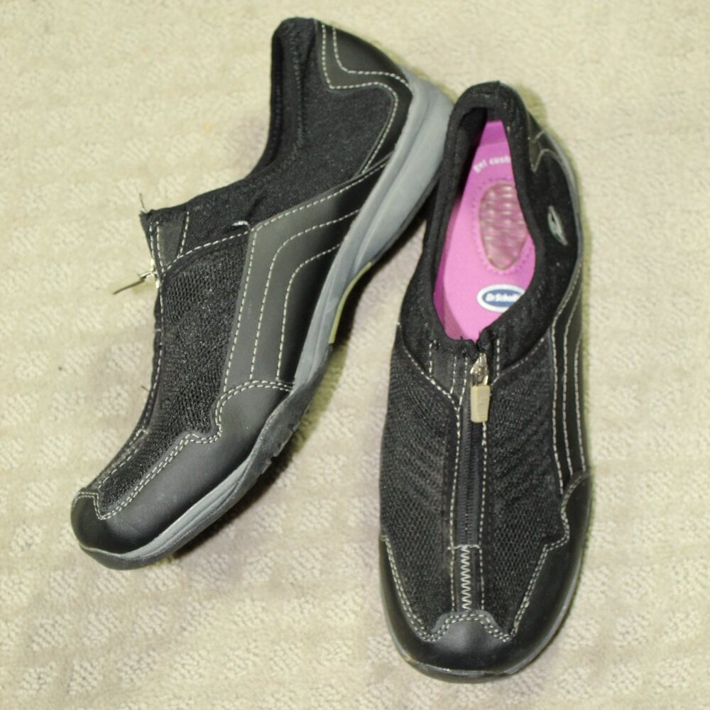 Dr Scholls Zip Top Women's Size 11 Leather and Fabric Top Zip Shoes
